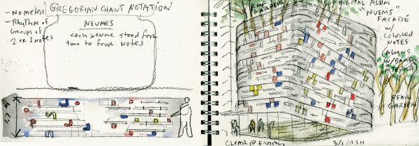 Maggies Centre Barts, London, 2012, Aquarell und Kohle auf Papier