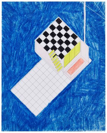 WALDRAP: Axonometrie des Brunnenhauses in Stans (2014). Farbstift auf Papier