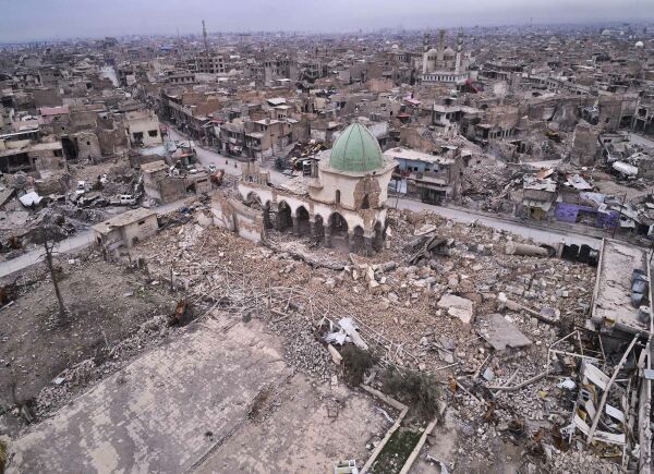 Al-Nouri Moschee, vor dem Wiederaufbau