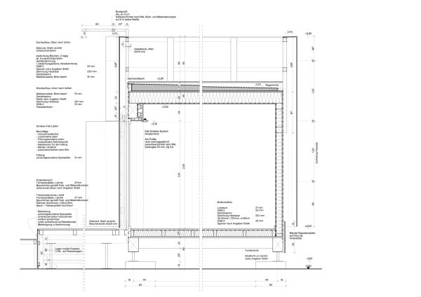 Fassadenschnitt vertikal