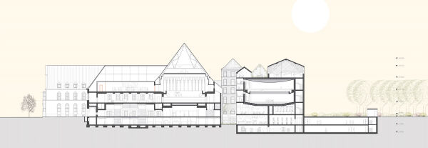 2. Preis: heneghan peng architects (Dublin), Schnitt