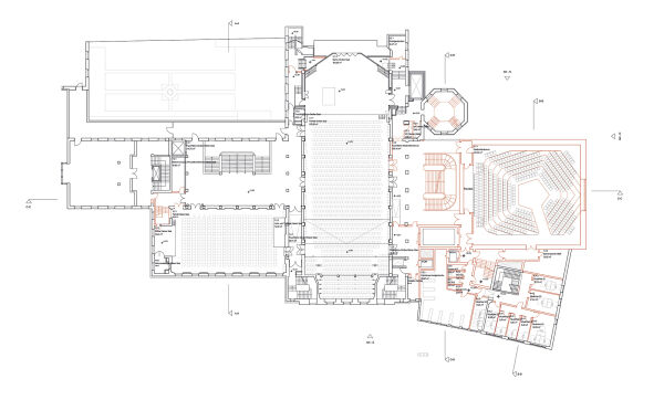 3. Preis: Snhetta (Oslo) und merz merz (Berlin), Grundriss 1. Obergeschoss