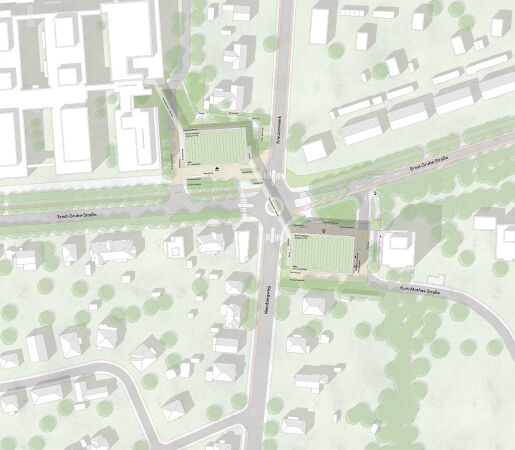 Ein 1. Preis: Georg Scheel Wetzel Architekten und Weidinger Landschaftsarchitekten (beide Berlin), Lageplan