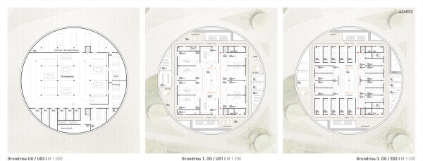 Ein 1. Preis: wrner traxler richter Planungsgesellschaft und Rehwaldt Landschaftsarchitekten (beide Dresden), Grundrisse PRZ II