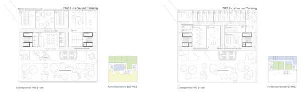 Ein 1. Preis: Atelier 30 Architekten (Kassel) und Gr�nPlan Landschaftsarchitketen (Hannover), Grundrisse PRZ II