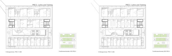 Ein 1. Preis: Atelier 30 Architekten (Kassel) und Gr�nPlan Landschaftsarchitketen (Hannover), Grundrisse PRZ II