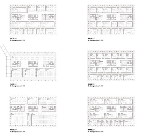 Ein 1. Preis: Georg Scheel Wetzel Architekten und Weidinger Landschaftsarchitekten (beide Berlin), Grundrisse PRZ II