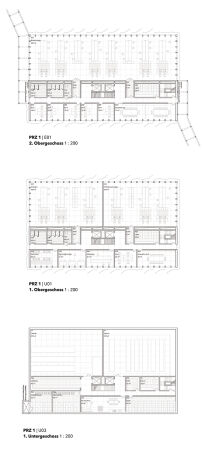 Ein 1. Preis: Georg Scheel Wetzel Architekten und Weidinger Landschaftsarchitekten (beide Berlin), Grundrisse PRZ I
