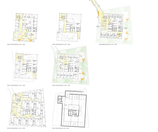 Eine Anerkennung: studio coda (M�nchen) und SC 34 Landschaftsarchitektur (Kassel), Grundrisse PRZ II