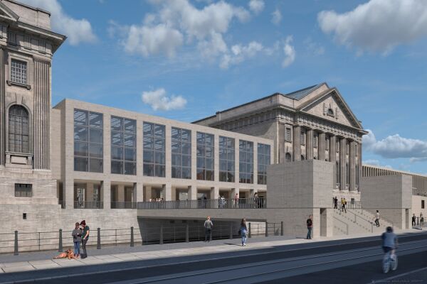 Visualisierung des vierten Flgels nach dem Entwurf von Oswald Mathias Ungers, der als zustzliche direkte Verbindung von Nord- und Sdflgel fungieren wird.