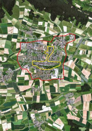 E18 Speichersdorf: Luftbild mit Projektgebiet