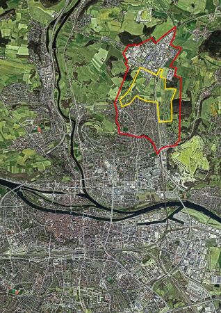 E18 Regensburg: Luftbild mit Projektgebiet