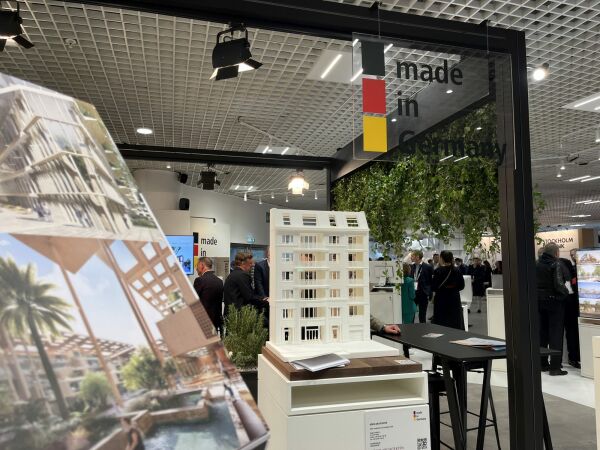 Der Gemeinschaftsstand schafft Raum fr Architekturbros auf der Messe.