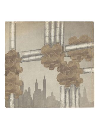 Continuous Building, 1967; Collage und Bleistift, 23 x 23 cm, Sammlung Egidio Marzona, Berlin