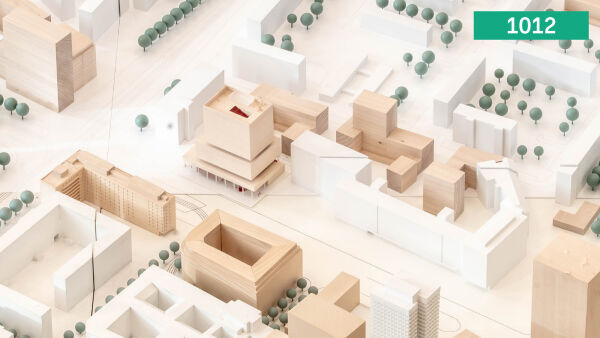 Eine Anerkennung: ZRS Architekten mit SCHNHERR Landschaftsarchitekten, ZRS Ingenieure (alle Berlin), ee concept (Darmstadt) und IB Trieb (Mhldorf am Inn), Modell