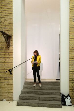 Auf der Treppe in den Galerierumen am Pfefferberg