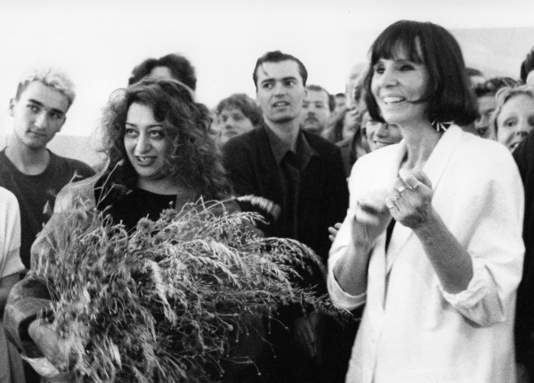 Kristin Feireiss mit Zaha Hadid und Patrick Schumacher