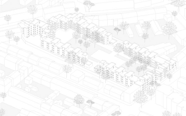 Vittinghoff-Siedlung in Gelsenkirchen von Alfons Fels, Axonometrie