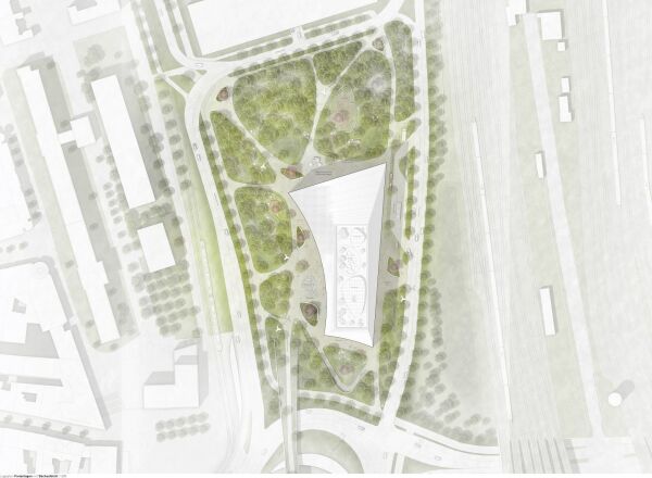 1. Preis Richter Musikowski Architekten mit ST raum a. Gesellschaft von Landschaftsarchitekten (beide Berlin), Lageplan
