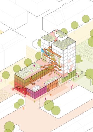 Axonometrie von das gro�e kleine Haus in M�nchen von Teleinternetcafe (Berlin)