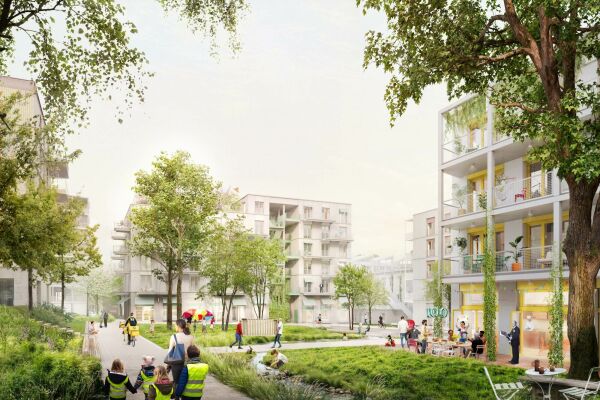 Rendering Quatier Rotweg von ISSS research architecture urbanism (Berlin)