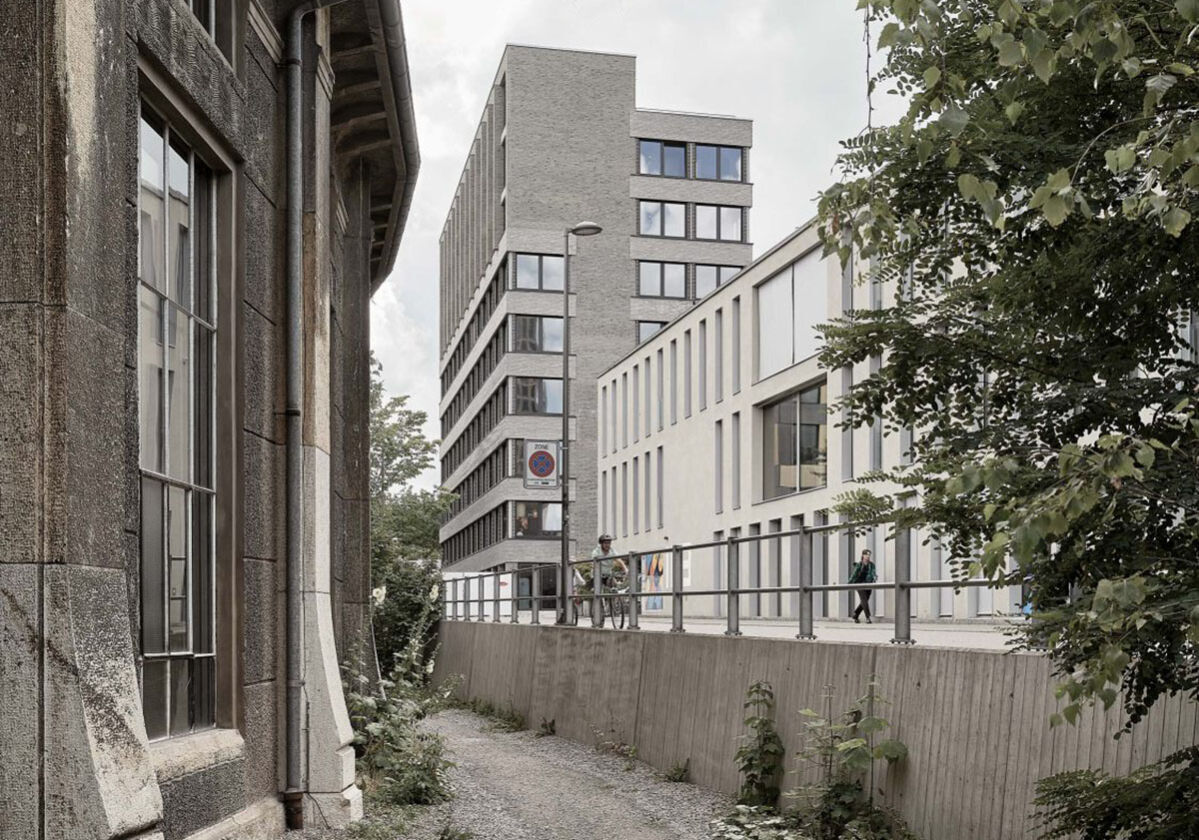 Hochhausscheibe mit Lehmsteinen - Hotel in St. Gallen von Boltshauser Architekten