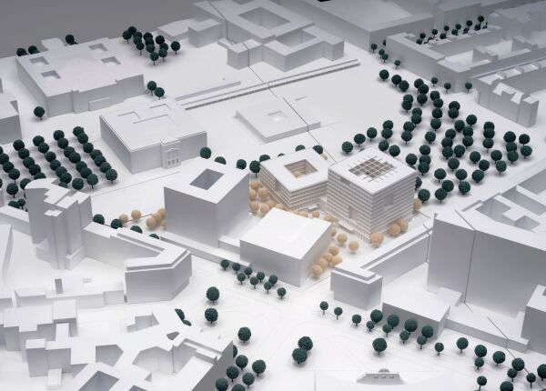 4. Preis: O&O Baukunst (Berlin) mit Rainer Schmidt Landschaftsarchitekten (Mnchen), Modellfoto
