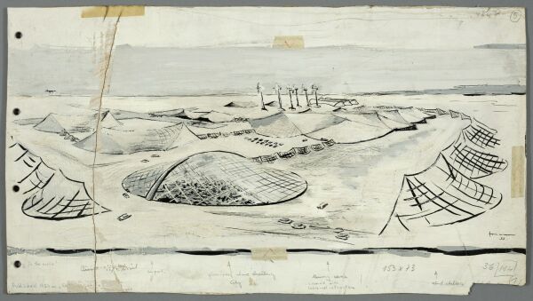 Stadt in der Antarktis (1953), Entwurfsskizze