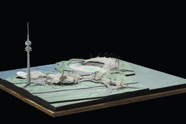 Olympische Sportsttten in Mnchen 19681972, Gesamtmodell von Frei Otto (Mai 1968)