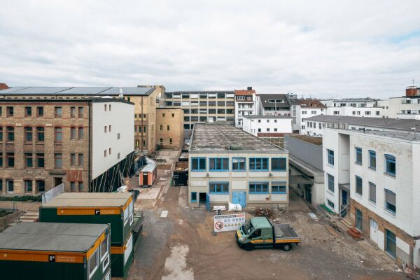 Baustelle des IBA27-Projekts Klett-Area in Stuttgart im Mrz 2025