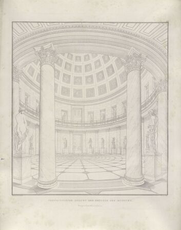 Karl Friedrich Schinkel, Blick in die Rotunde des Alten Museums, vor 1825