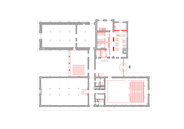 Grundriss Erdgeschoss mit baulichen Ergnzungen