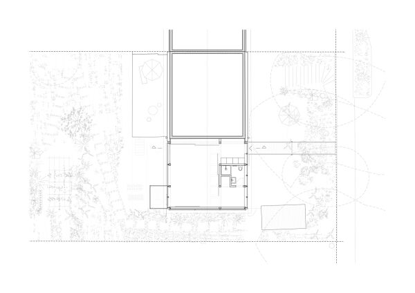 Grundriss Obergeschoss (die Tr zum Bestand fehlt in der Zeichnung, sie befindet sich direkt neben dem Steg)