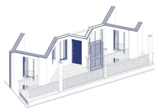 Axonometrie Detail Laubengang