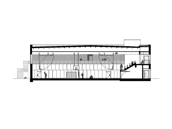 Schnitt Sporthalle
