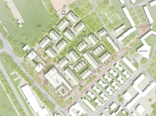2. Preis: CKRS Architekten (Berlin) mit A24 Landschaftsarchitekten (Berlin); Lageplan