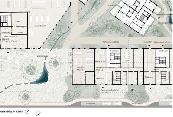 Anerkennung: ADEPT (Kopenhagen); Grundriss Erdgeschoss Vertiefungsbereich 1