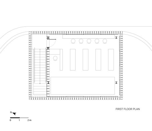 Microlibrary Bima in Bandung; Grundriss 1. Obergeschoss