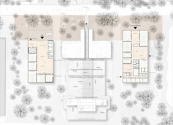3. Preis: Hascher Jehle Architektur (Berlin) mit Gnle + Hehr Landschaftsarchitekten (Esslingen), Grundriss EG