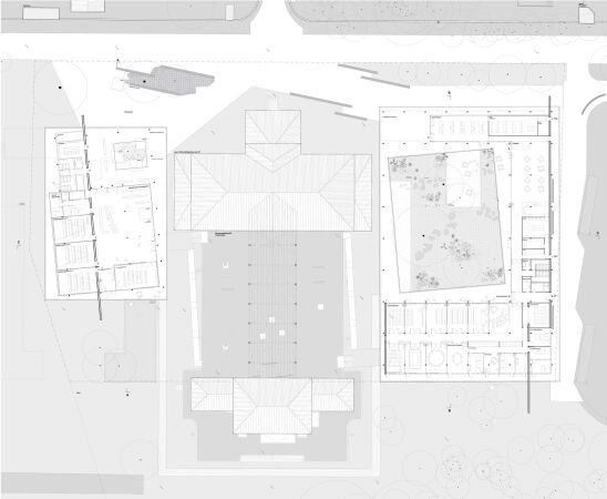 2. Preis: Gustav D�sing und FAKT � Office for Architecture (beide Berlin) mit Bureau B+B Urbanism and Landscape Architecture (Amsterdam), Grundriss EG