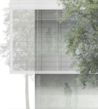 1. Preis: Lankes Koengeter Architekten mit La.Bar Landschaftsarchitekten  (beide Berlin), Fassade