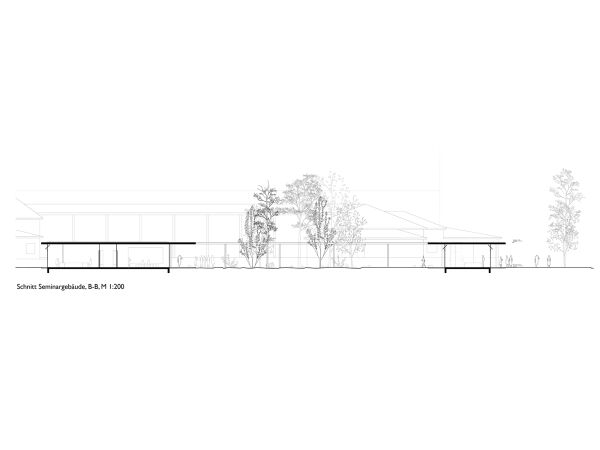 2. Preis: Gustav D�sing und FAKT � Office for Architecture (beide Berlin) mit Bureau B+B Urbanism and Landscape Architecture (Amsterdam), Schnitt Seminargeb�ude