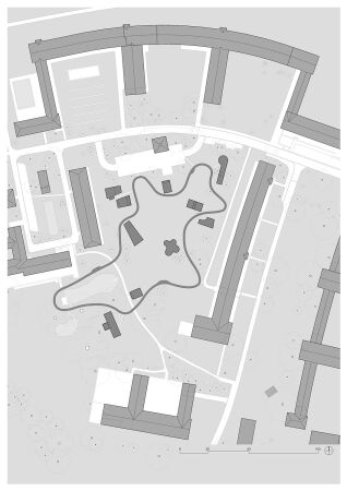 Planung aus dem Wettbewerb fr die Verteilung der Hotelsuiten im Gelnde