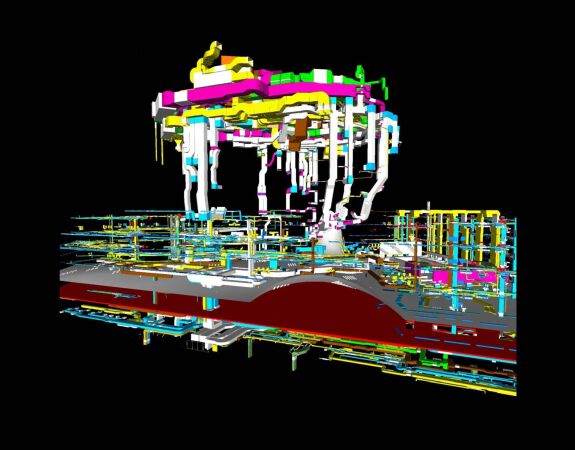 Digitales Modell der technischen Gebudeausrstung der Elbphilharmonie Hamburg, 2017