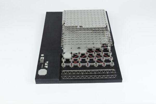 Konstruktions- und Bausystem f�r Industriehallen, Dozent: Werner Wirsing; Student: Dick Goedhart, 1966