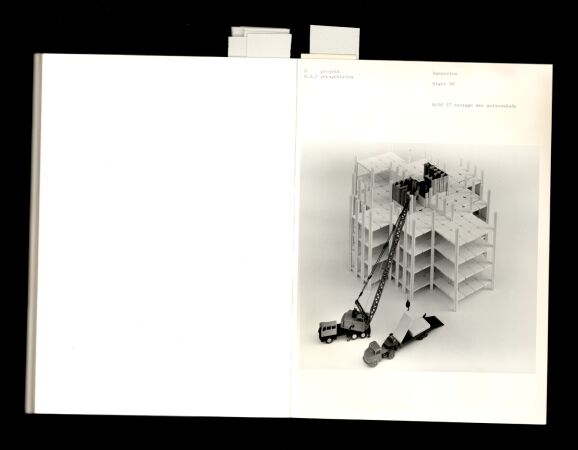 B�roorganisation. Flexibles Bausystem f�r Verwaltungsgeb�ude, Dozent: Herbert Ohl, Student: Michael Kopf, 1968