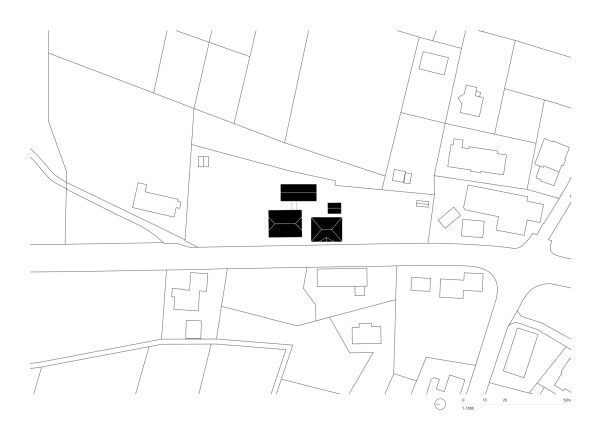 Lageplan (Ensemble Wohnhaus, ehem. Stallscheune, Waschhaus, Neubau Hofhaus)
