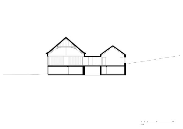 Querschnitt (Konzertsaal und Hofhaus)