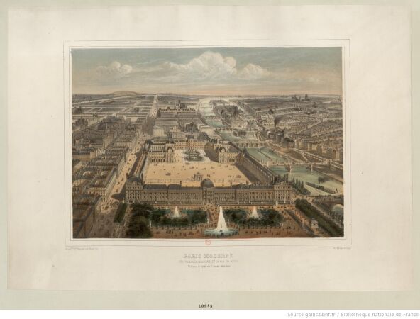 Die Tuilerien, der Louvre und die Rue de Rivoli, 1860.