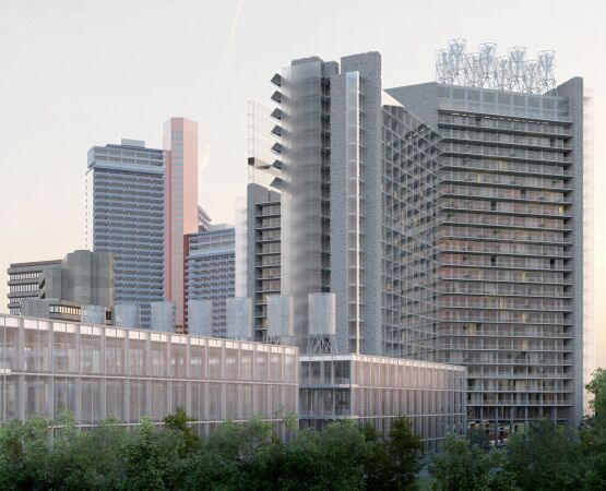 Studie Umbau Justizzentrum, Köln (2023): Visualisierung von Demo Working Group, Kln